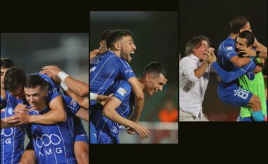 Gol dhe festë nga Jasir Asani, kërcasin shishet në stadiumin e mbushur të Iranit
