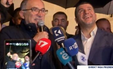 Publikohen rezultatet e para nga numërimi i votave në Kosovë! Prizreni në atmosferë festive, kreu i PDK-së dhe fituesi Shaqir Totaj rrethohen nga qytetarët