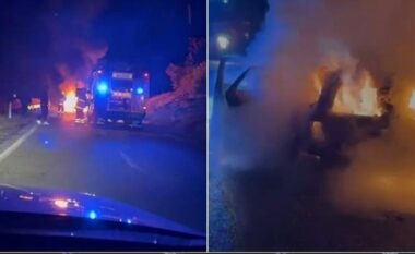 Shkrumbohet nga flakët mjeti në lëvizje në aksin Pukë-Fushë Arrëz, shpëton mrekullisht shoferi