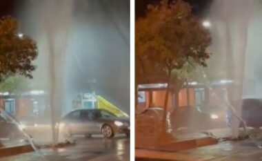 Elbasan, shpërthejnë sërish tubacionet e ujësjellësit pranë konviktit të studentëve
