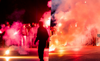 FOTO/ “Ndizet” kryeqyteti, tifozët e Partizanit dhurojnë show në rrugë