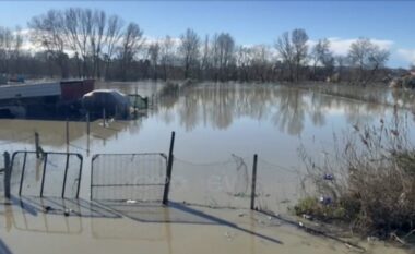 Lumi i Semani del nga shtrati/ Përmbytet fshati i Murrizit në Lushnjes, banorët qendrojnë jashtë shtëpive të frikësuar