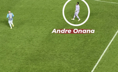 FOTO/ Ernest Muçi shqetësoi Onanën që vrapoi 50 metra, si trajneri u ankua te gjyqtari i katërt për portierin