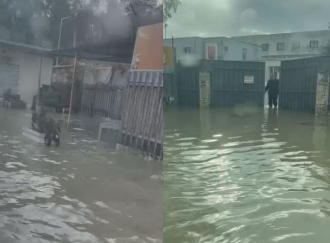 Rruga dhe oborri i burgut të Durrësit edhe sot  pushtohen  nga uji  VIDEO 