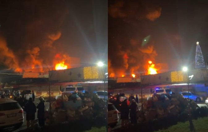 Bie zjarr në tregun e rrobave të përdorura në rrugën “5 maji” në Tiranë/ Evakuohen banorët e pallateve përreth, pronarët e bizneseve në panik