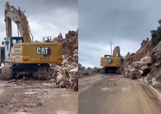 Shembet rruga e Dhërmiut/ Masivi i gurëve bllokon qarkullimin, flasin dëshmitarët: “Gjoka Konstruksion” bëri shpërthim me dinamit (VIDEO)