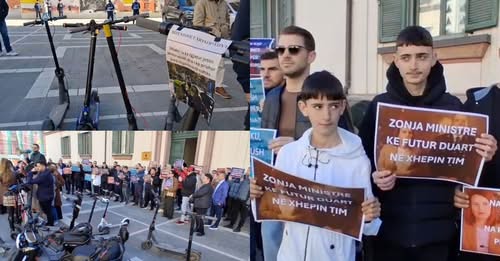 pese-muaj-nga-bllokimi-i-monopatinave-qytetaret-proteste-para-ministrise-se-brendshme-zonja-ministre-ke-futur-duart-ne-xhepin-tim-video