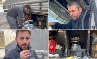 Shoferët turq të bllokuar nga shembja e rrugës në Librazhd, gatuajnë me bombol gazi në rrugë: Kemi mbetur pa bukë e ujë, na presin fëmijët në shtëpi