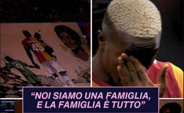 VIDEO/ Moment emocionues, koreografia e tifozëve të Gallatasarait që përloti sulmuesin Osimhen