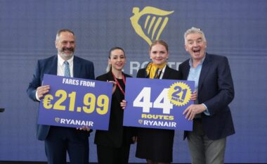 Ryanair hap bazën në Tiranë me 4 avionë (400 milionë USD) sjell rritje rekord në Shqipëri