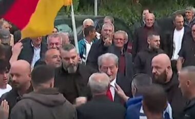 Protesta kombëtare e opozitës/ Berisha mbërrin në selinë blu, pritet me entuziazëm