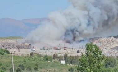 Zjarr masiv në landfillin e Bushatit! Flakët përfshijnë venddepozitimin e mbetjeve