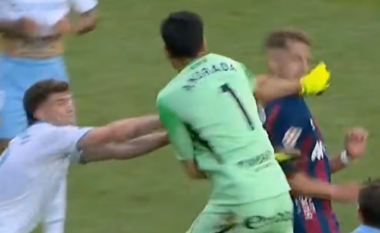 Grushti në fytyrën e kundërshtarit, portieri i klubit spanjoll e pëson keq
