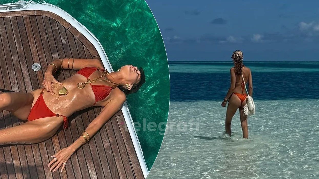 Bella Hadid mahnit me bikini të kuqe në pushime tropikale  supermodelja ndan momente relaksi në rrjetet sociale