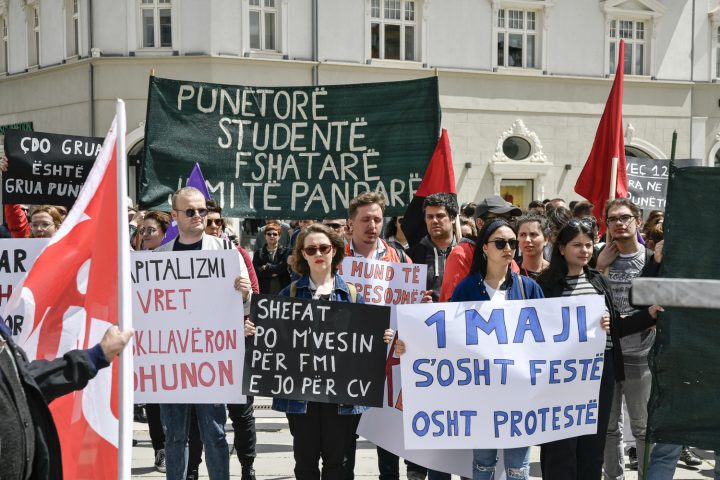 Protestë për 1 Majin në Prishtinë, sindikatat dalin në mbështetje të punëtorëve