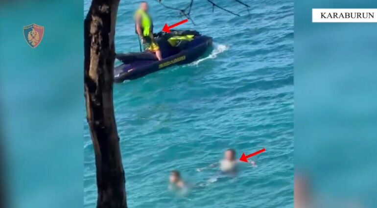 Shkeli perimetrin e sigurisë me  Jet Ski  dhe vuri në rrezik jetën e pushuesve në Karaburun  gjobitet drejtuesi dhe bllokohet mjeti