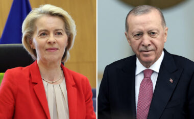 Telefonatë mes Ursula von der Leyen dhe Erdoğan, në fokus marrëdhëniet BE–Turqi dhe tensionet rajonale
