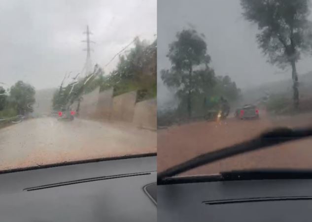 Moti i keq me rrebeshe shiu/ Sërish probleme në Librazhd-Prrenjas, masivet e dheut përfundojnë në rrugë. Paralizohet trafiku (VIDEO)