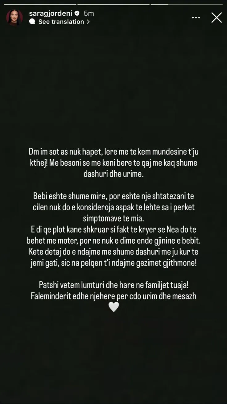 Vajzë apo djalë? Sara i vë pikat mbi i për gjininë e bebit