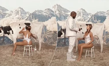 Bianca Censori shfaqet duke mjelë një lopë në projektin e ri të Kanye West