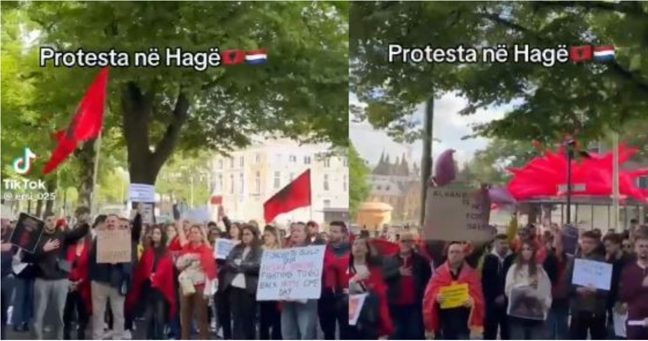 Shqiptarët në Holandë ngrihen në protestë  thirrje për dorëheqjen e kryeministrit  Rama ik 