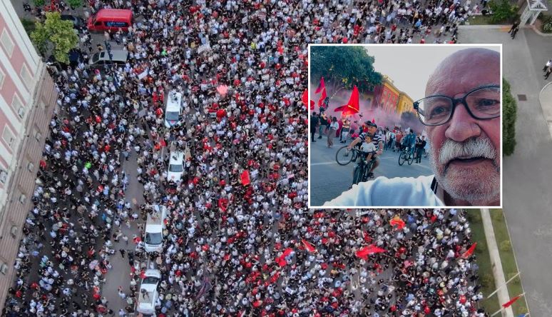 Aktori i njohur Çun Lajçi përlotet në protestë: Një gjenerat