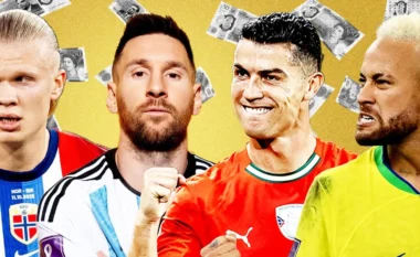 Ronaldo në krye, Messi i dyti – njihuni me 10 futbollistët më të pasur që do të luajnë në Kupën e Botës 2026
