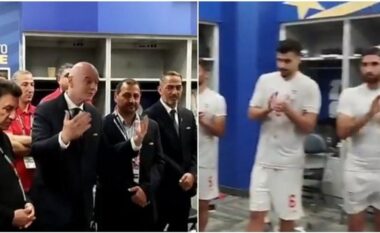 Infantino futet në zhveshtoren e Iranit dhe u drejtohet lojtarëve pas telasheve me vizat