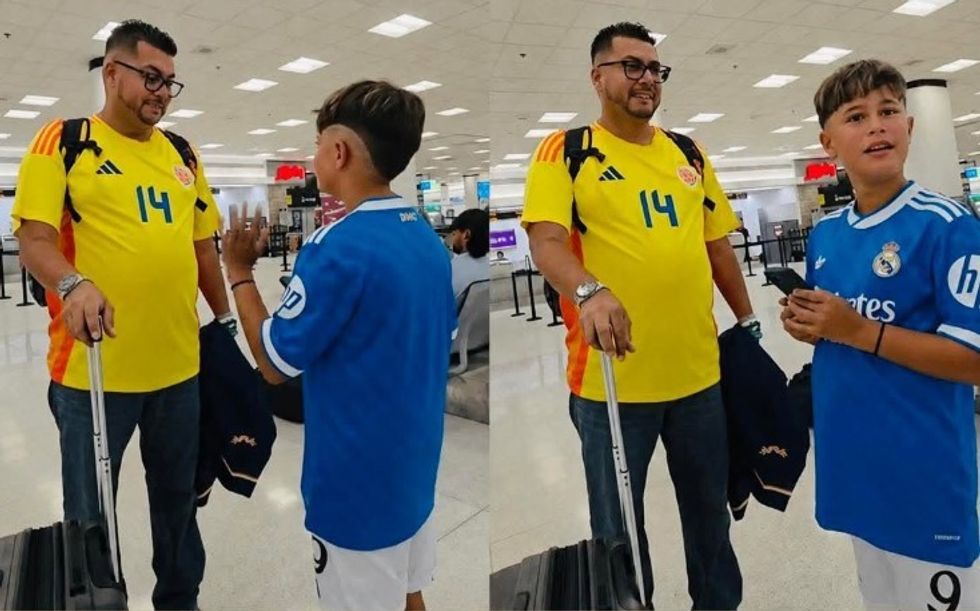 Prekëse në aeroport  Një djalë merr vesh se do të udhëtojë edhe ai në Kupën e Botës