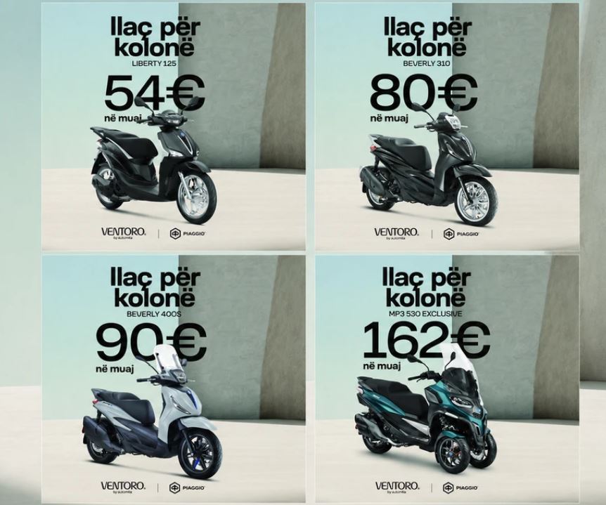Piaggio si zgjidhje kundër kolonave  me këste mujore duke nisur nga 54 €