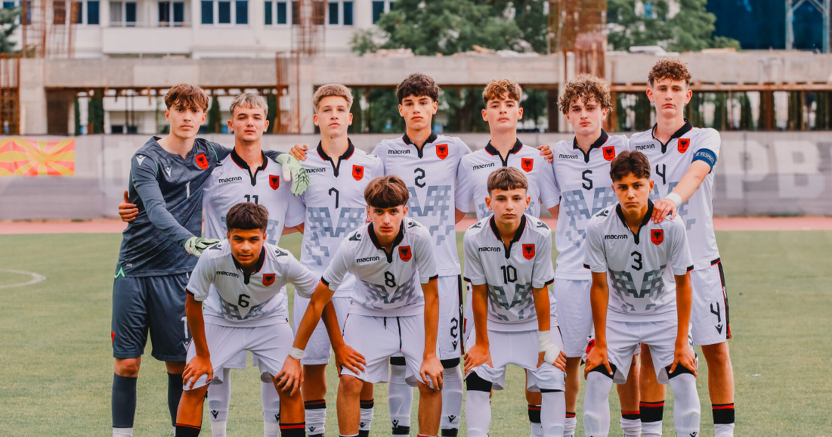 Shqipëria U 14 triumfon 2 0 ndaj Maqedonisë së Veriut  shënojnë Muca dhe Hykollari