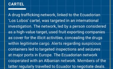 Dokumenti i Europol zbardh lidhjet e një grupi kriminal shqiptar me kartelin ekuadorian “Los Lobos”