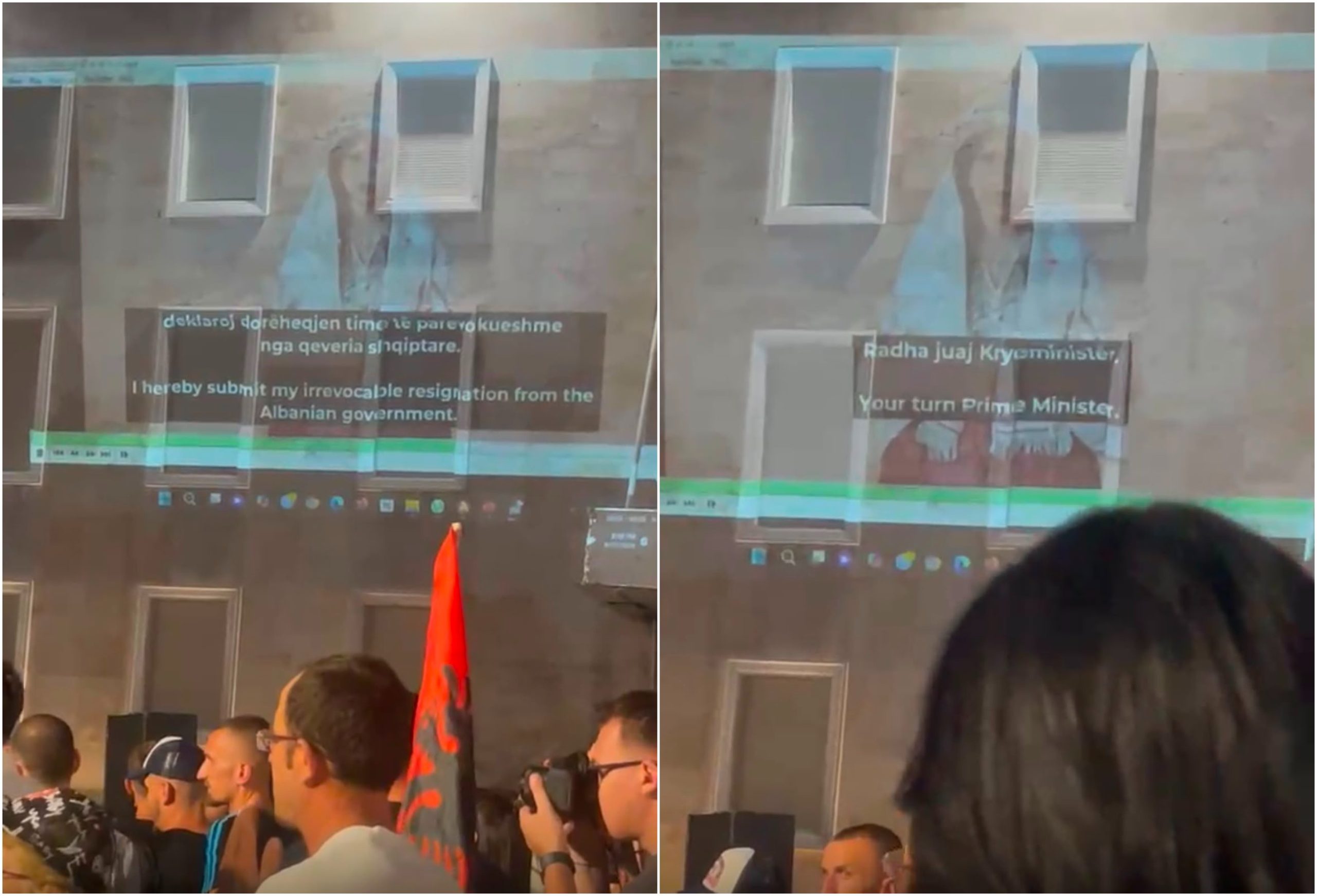 protestuesit-projektojne-ne-murin-e-kryeministrise-videomesazhin-e-doreheqjes-se-ministres-virtuale-diella