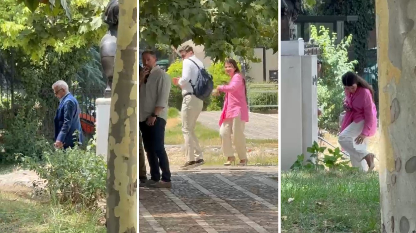 VIDEO   O hajdut me syze   Protestuesit shënjestrojnë Vangjel Dulen  godasin me vezë dhe domate edhe persona të tjerë që hyjnë në Kuvend