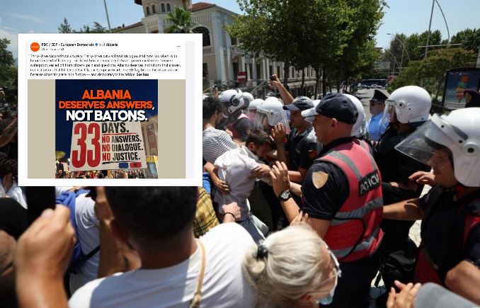  Shqipëria meriton institucione që dëgjojnë  jo që godasin   Dhuna ndaj protestuesve  reagojnë Demokratët Evropianë  Në vend që të dialogojnë përdorin shkopinj gome