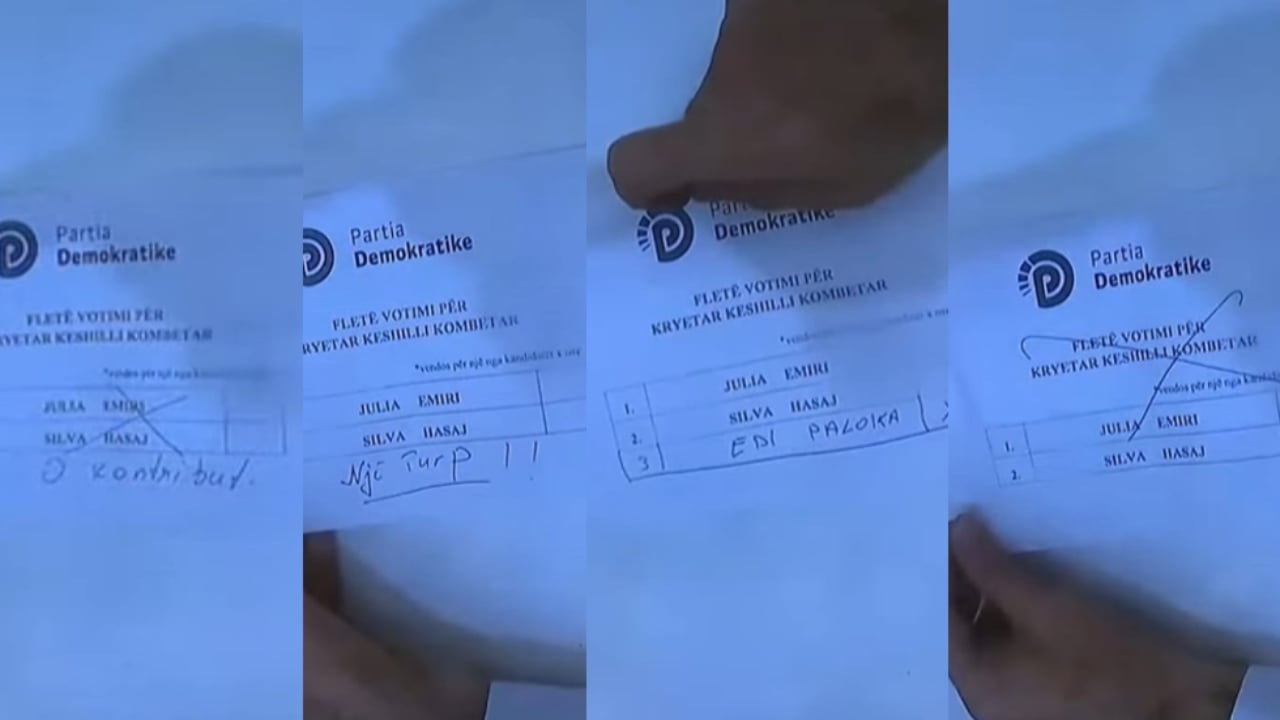 Pakënaqësi në votimin për kreun e Këshillit Kombëtar të PD së  anëtarët reagojnë me shënime në fletët e votimit