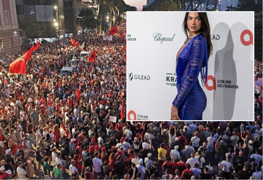 Dua Lipa përkrah protestat 46 ditore në Tiranë  media italiane  Mobilizimi popullor është  frymëzues 