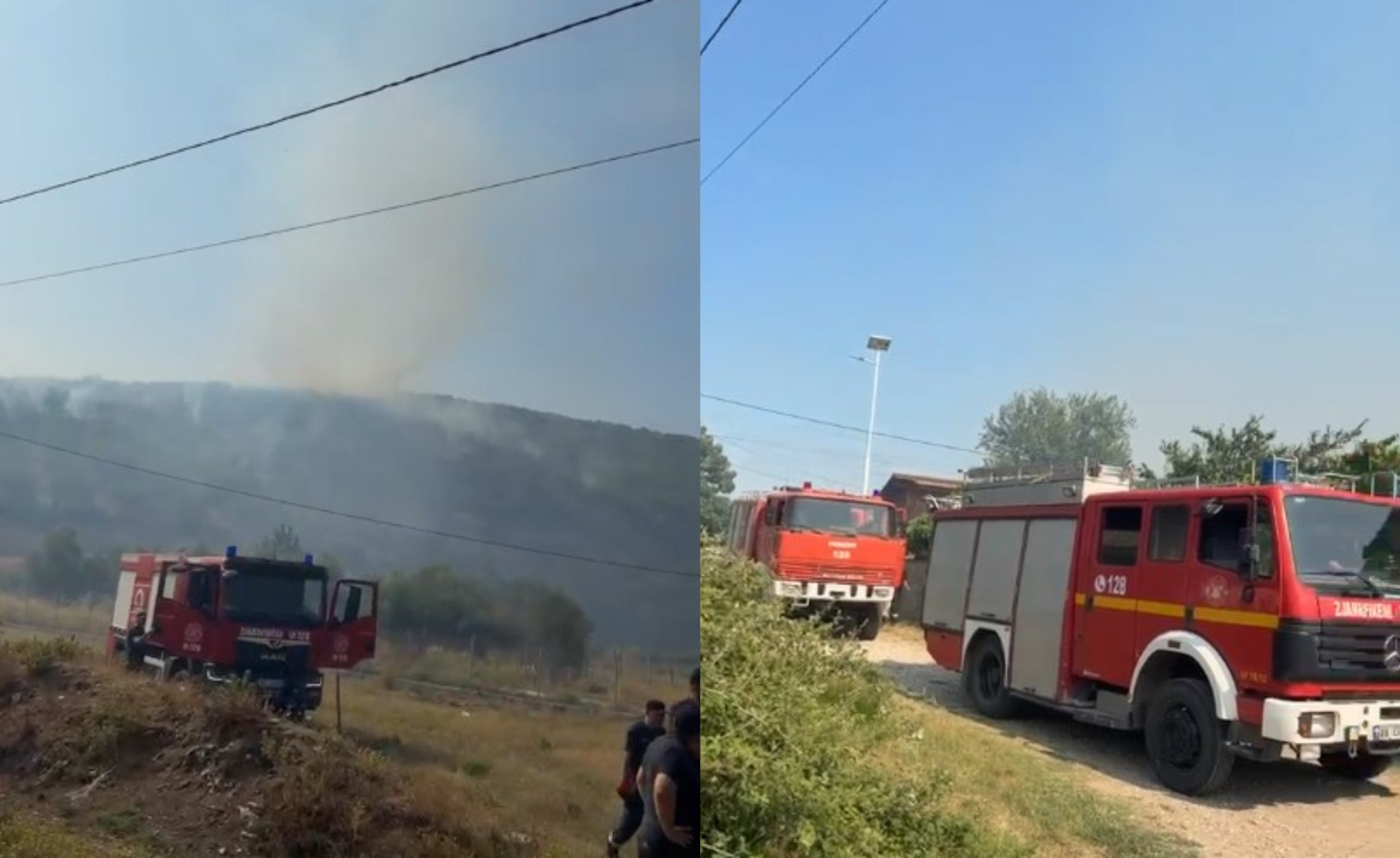 Zjarr në fshatin Rromës të Mallakastrës  flakët përpijnë ullishte dhe toka bujqësore