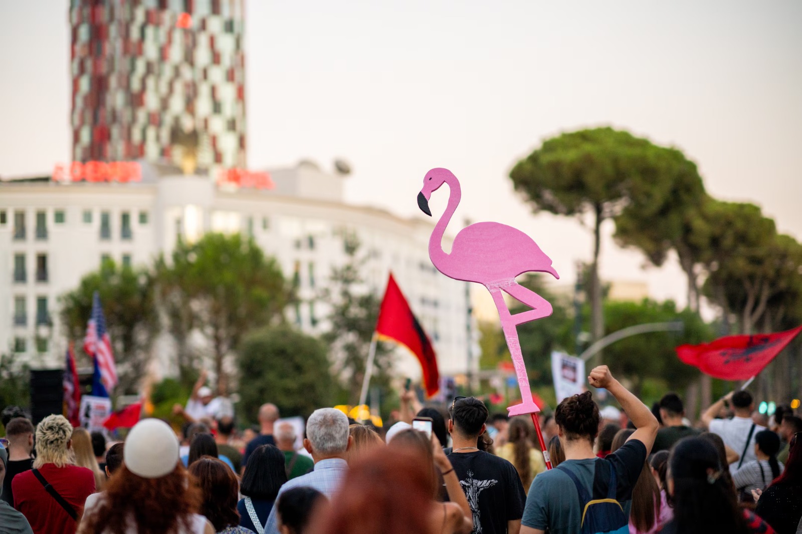  Revolucioni i Flamingove  në Shqipëri  ABC Australia  Protesta kundër Ramës  më e madhja që nga rënia e komunizmit