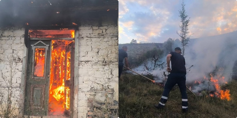 Zjarri në Opar të Maliqit përfshin dy banesa të pabanuara  flakët vijojnë të përhapen