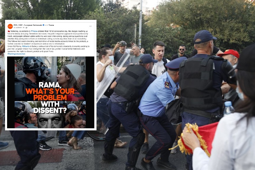 Përplasjet para Parlamentit  Demokratët Evropianë  Reagimi i policisë ndaj protestuesve ishte i ashpër  Nën drejtimin e Ramës  Shqipëria po përballet me një provë të standarteve demokratike